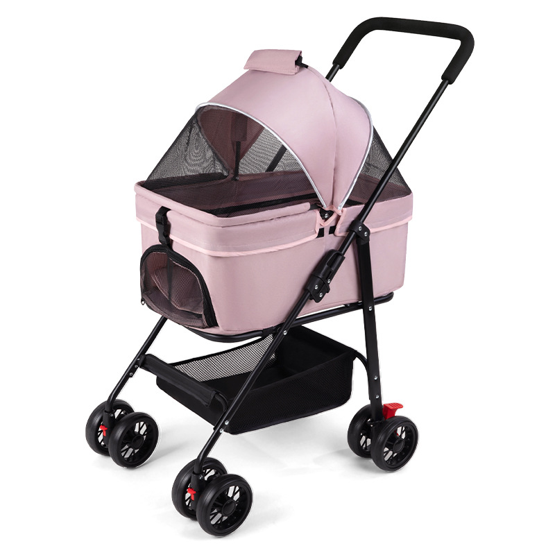 Pet Stroller Carrier - 반려동물 이동장 유모차, 360도 회전 앞바퀴,