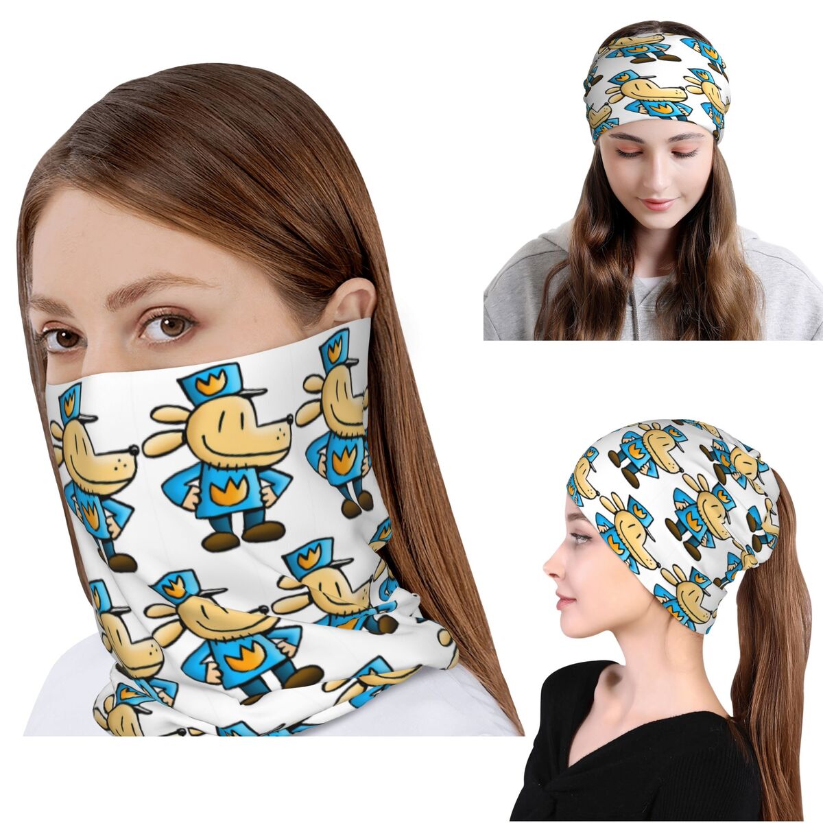 Dog Bandana Scarf - Dog Man 코미디 그래픽 소설 반다나