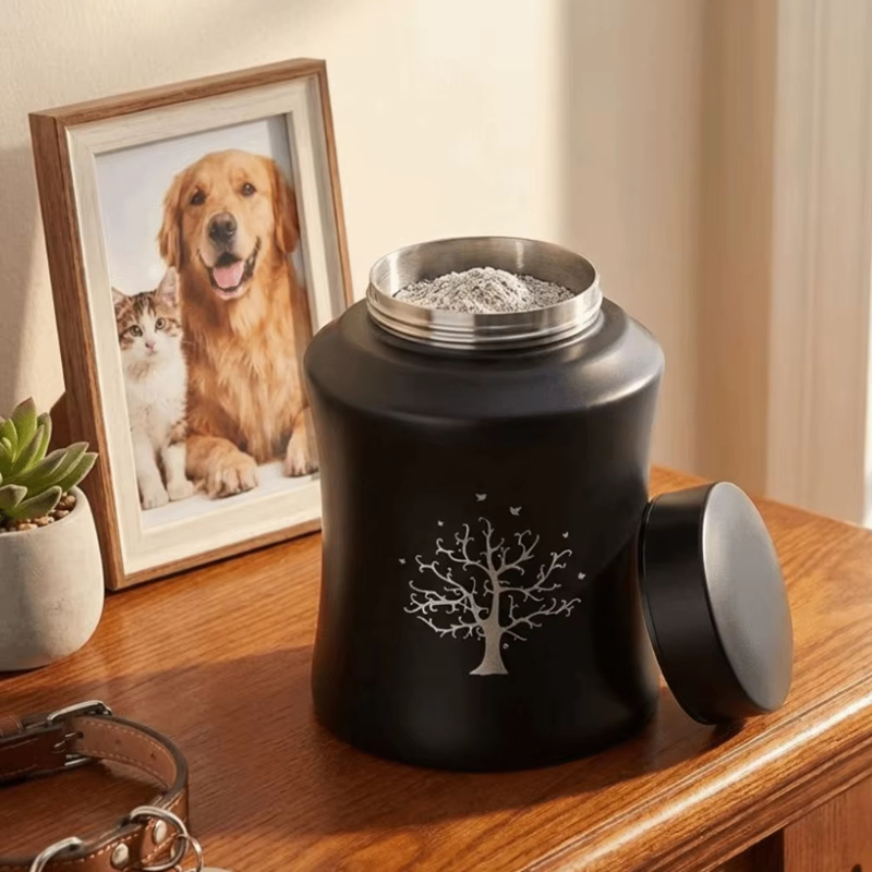 Pet Supplies Stores - 뚜껑이 있는 스테인레스 스틸 애완동물 유골