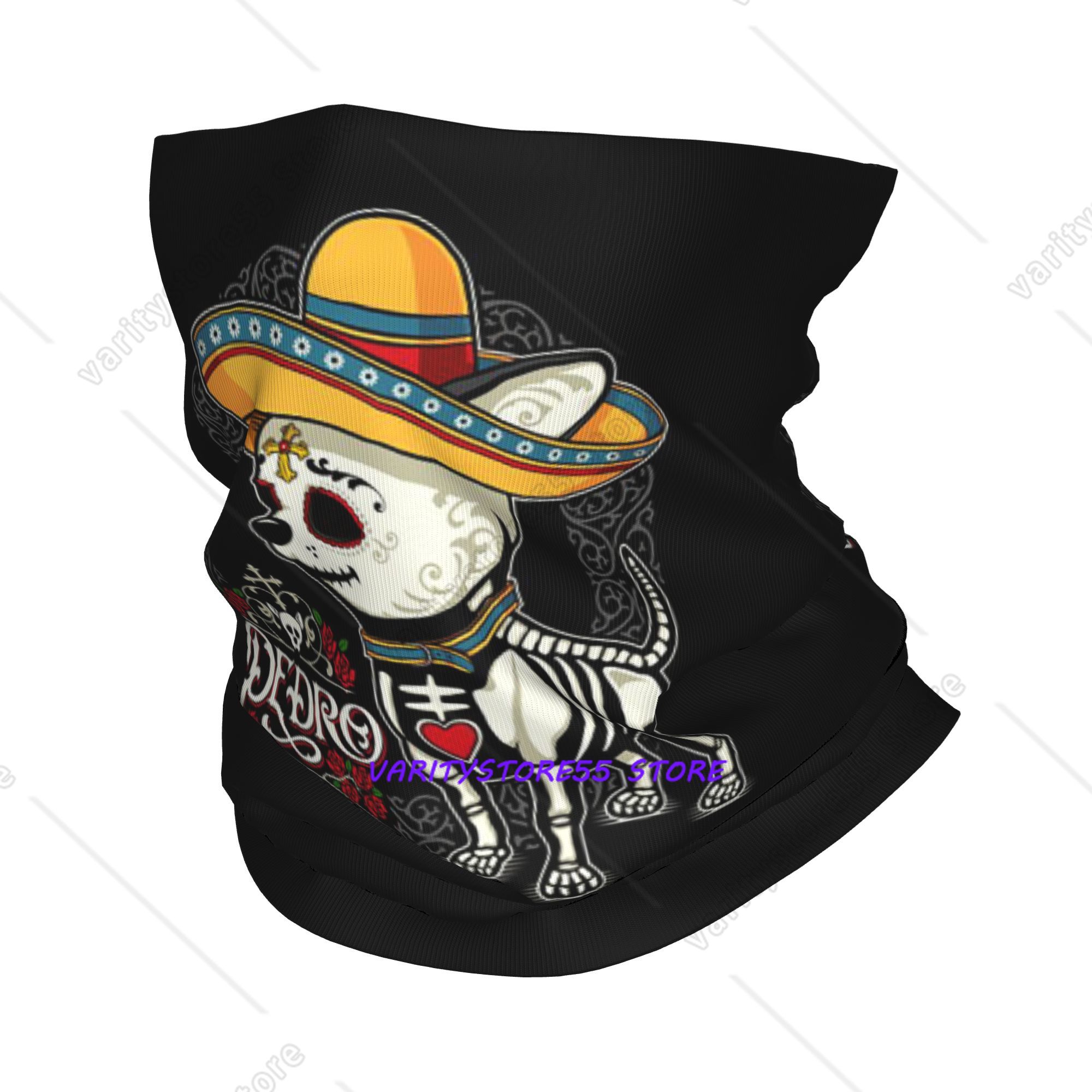 Dog Bandana Scarf - Day of the Dead Dog 프린트