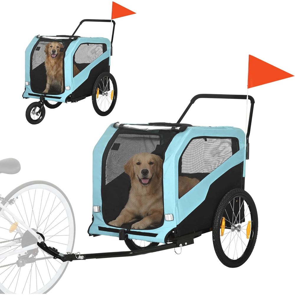 Pet Stroller Carrier - 2-in-1 대형견용 자전거 트레일러 애완동물 유모차