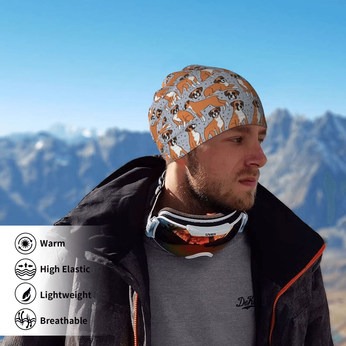 복서견 일러스트 패턴 반다나 넥 게이터 프린트 랩 마스 - Dog Bandana Scarf 리뷰 및 가격
