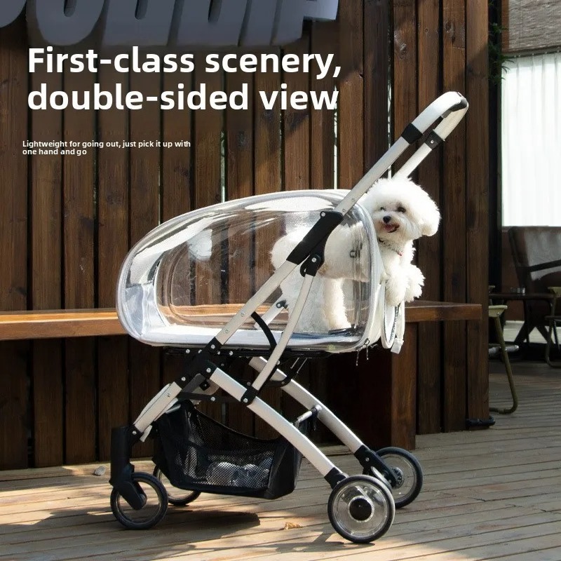 야외용 투명 애완동물 유모차, 가볍고 접이식, 탈부착  - Pet Stroller Carrier 리뷰 및 가격