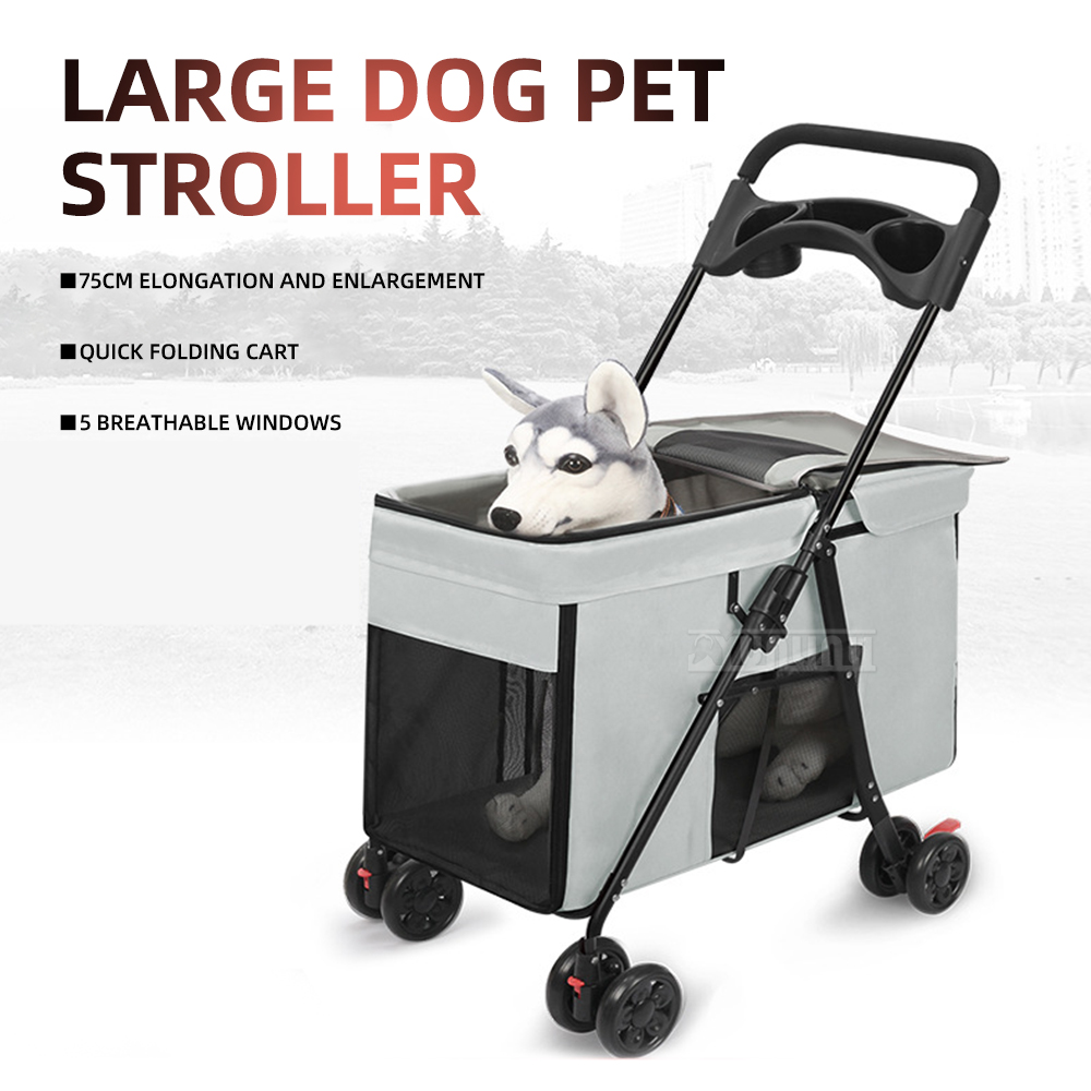 중대형견용 다기능 접이식 애완동물 유모차, 휴대용 대형 - Pet Stroller Carrier 리뷰 및 가격