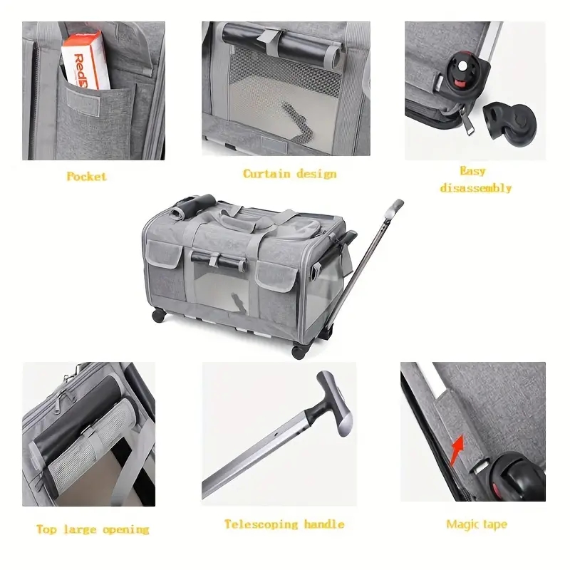 초대형 휴대용 애완 동물 트롤리 케이스, 분리형 개 트 - Pet Stroller Carrier 리뷰 및 가격
