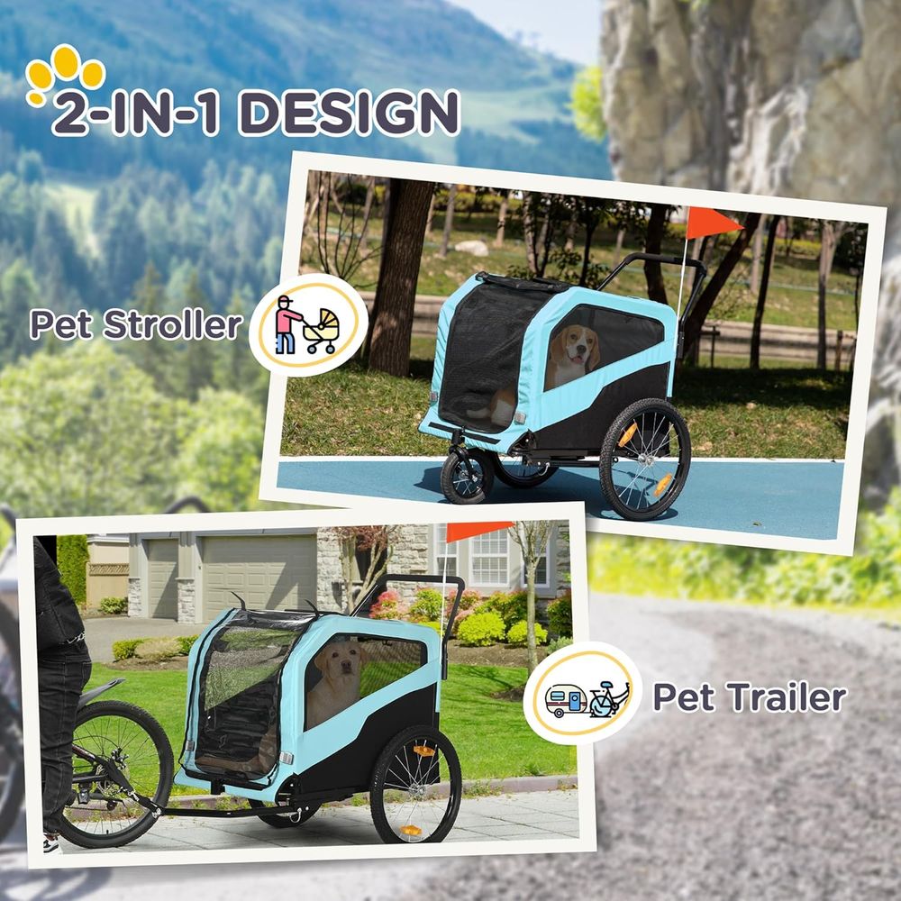 2-in-1 대형견용 자전거 트레일러 애완동물 유모차  - Pet Stroller Carrier 리뷰 및 가격