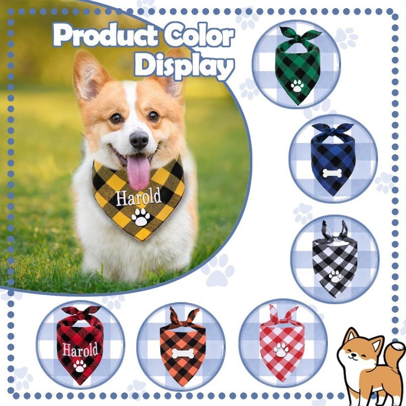 자수 이름 강아지 반다나 맞춤 애완동물 스카프 반다나  - Dog Bandana Scarf 리뷰 및 가격