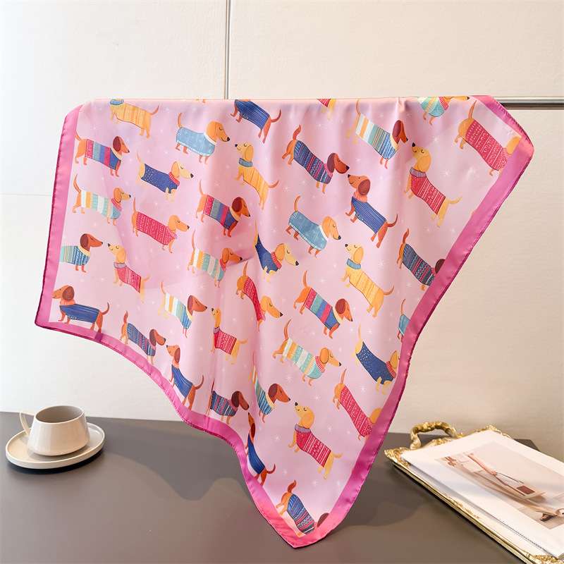 여성용 코튼 도그 프린트 스퀘어 스카프, 여성용 스타일 - Dog Bandana Scarf 리뷰 및 가격